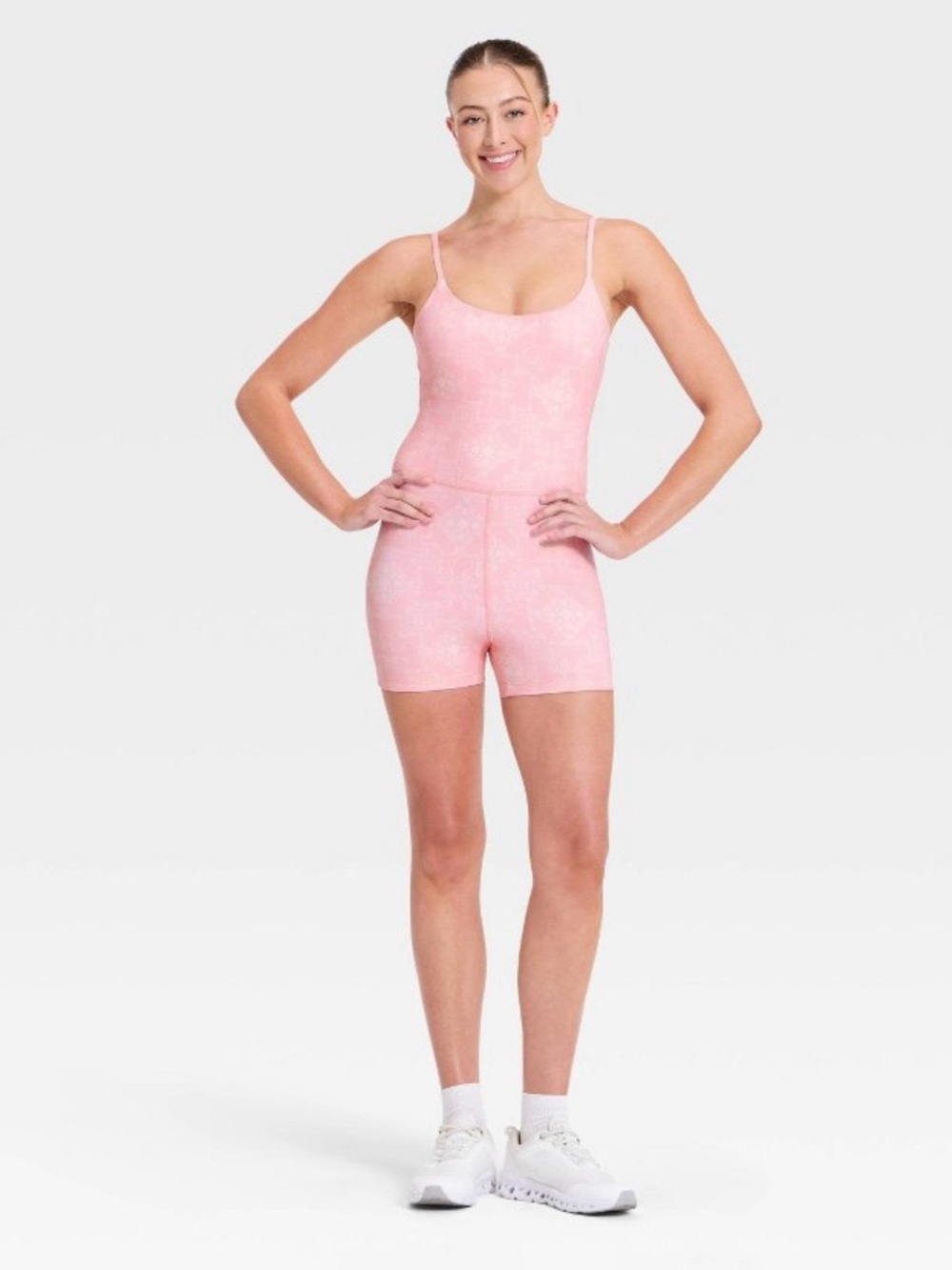 JoyLab Light Pink Stretch Tank Romper